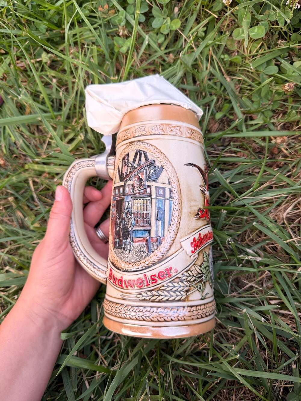 Budweiser Anheuser-Busch Lidded Beer Stein Limited Edition IV Tavern Scenes
